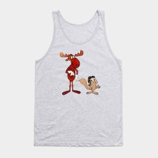 Rocky and Bullwinkle - Authentic Style Distressed Tank Top